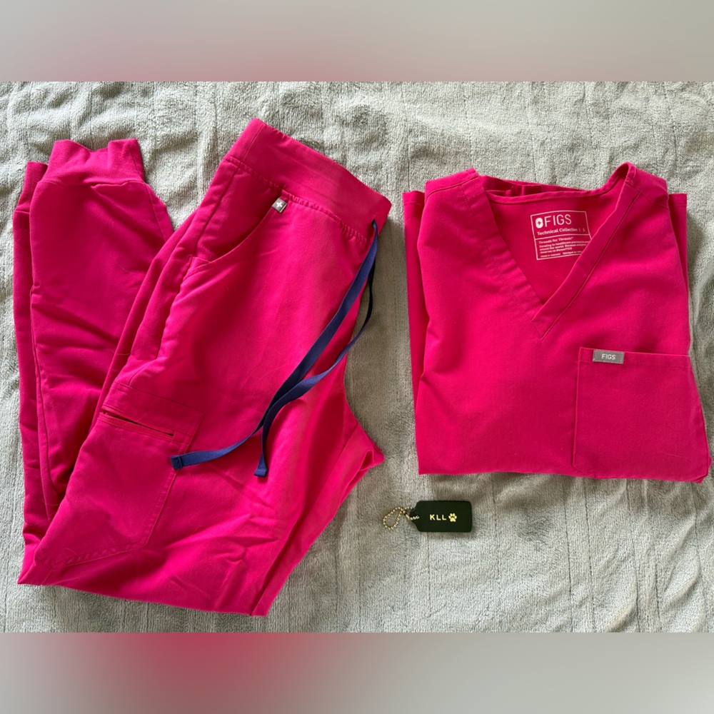 Figs Pink Scrub set - Small TALL